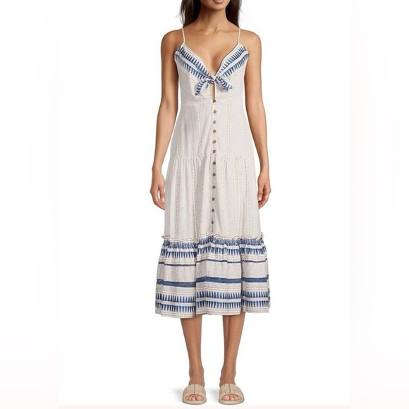 Veronica Beard Abilene Striped Tiered Midi Dress - Picture 5 of 13